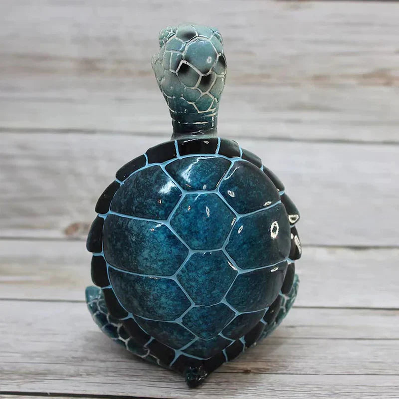 TranquilTurtle – Dekorativ skildpaddefigur i bedende stilling med detaljeret skaldesign