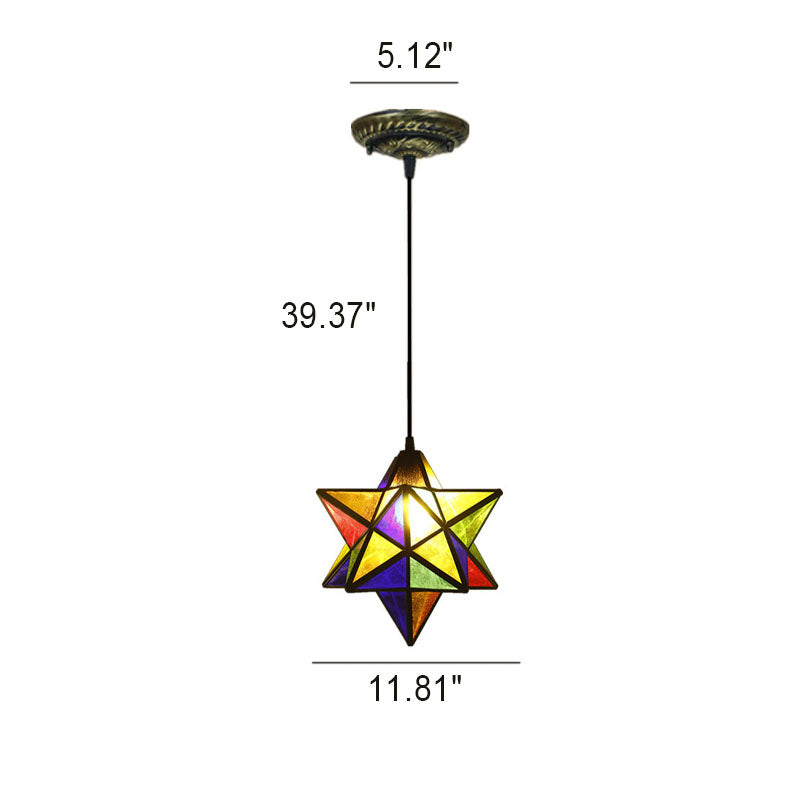 LumiStar - Farverig geometrisk stjernependel med levende glød til ethvert rum