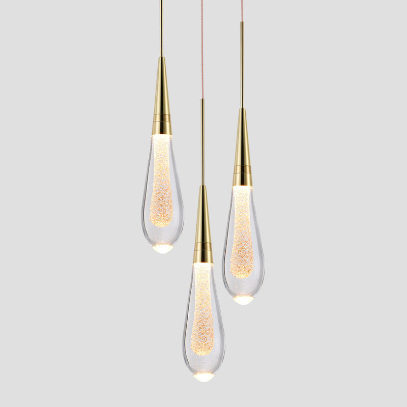 GoldLuxe - Elegant Glass Drop Pendel Light for Luksuriøs Atmosfære