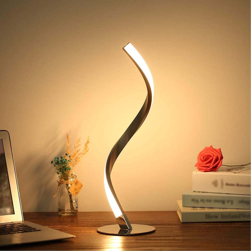 LumiTwist – Slank LED Bordlampe med Moderne Snoet Design