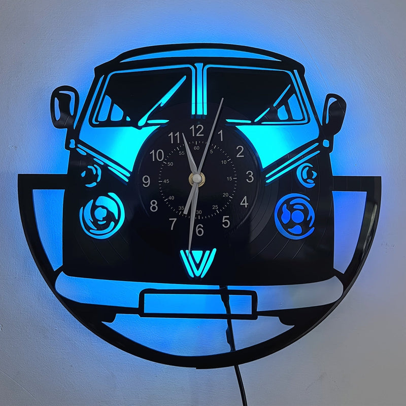 TimeCruise - Retro vægur med LED baggrundsbelysning og lydløs urværk