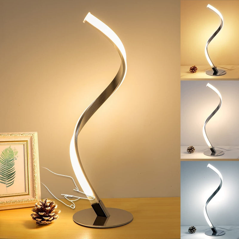 LumiTwist – Slank LED Bordlampe med Moderne Snoet Design
