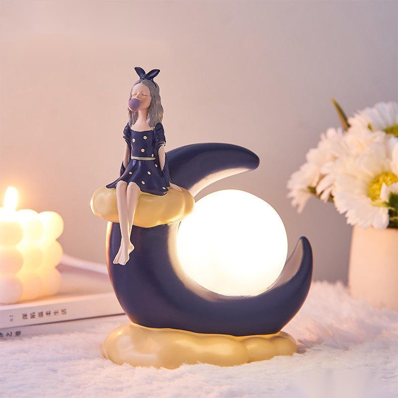 DreamGlow - Bubble Girl Natlampe med blød glød og drømmende design