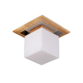 CubeLume – Nordisk Kvadratisk Loftlampe med Glas og Træ