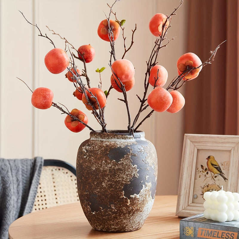 FruitBranch – Kunstnerisk dekorativ vase med tekstureret finish og frugtinspirerede stilke