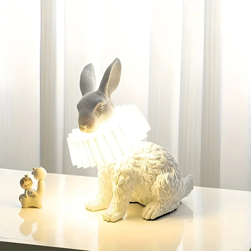 RabbitGleam - Kunstnerisk Moderne Kanin Bordlampe