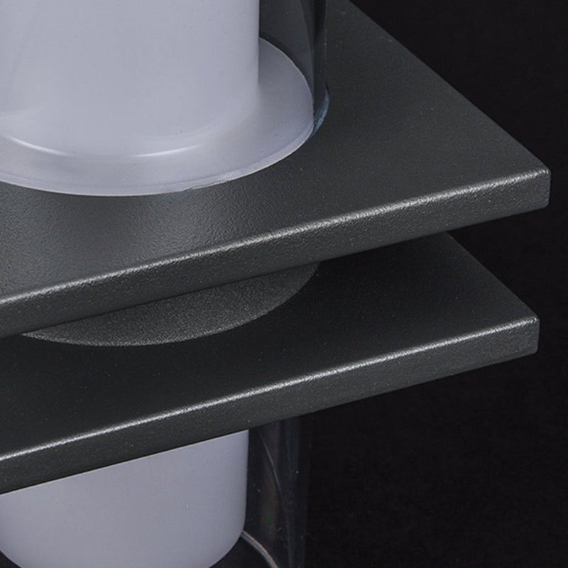 DualRay – Moderne cylindrisk sort metal- og glas udendørs væglampe
