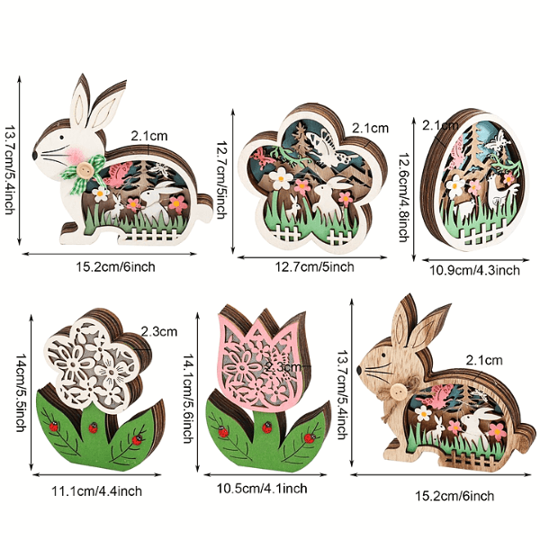 GlowBunny – Dekorative påskefigurer med lagdelt udskæringsdesign og bløde oplyste accenter