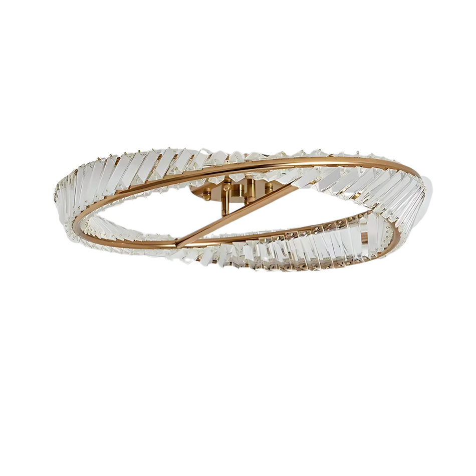 LuxeHalo – Rund moderne loftslampe med fjernbetjening og krystalinspirerede accenter