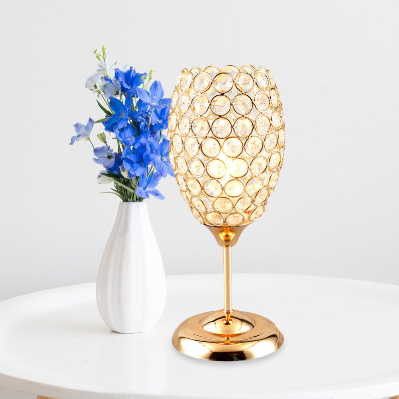 LumiCup – Krystal Accent Natbordslampe i Elegant Kopdesign til Luksuriøs Rumindretning