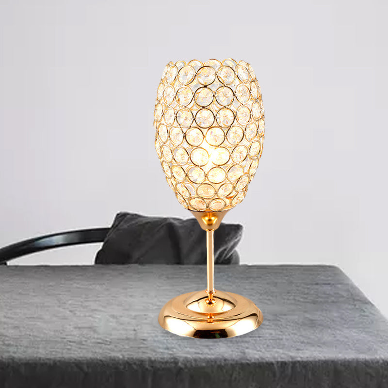 LumiCup – Krystal Accent Natbordslampe i Elegant Kopdesign til Luksuriøs Rumindretning