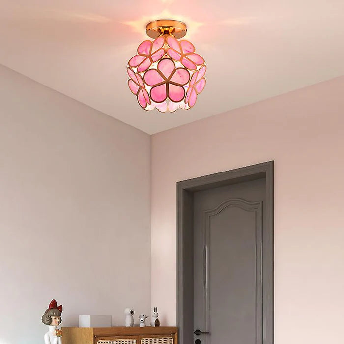 BloomGlow - Elegant blomstret glasloftslampe