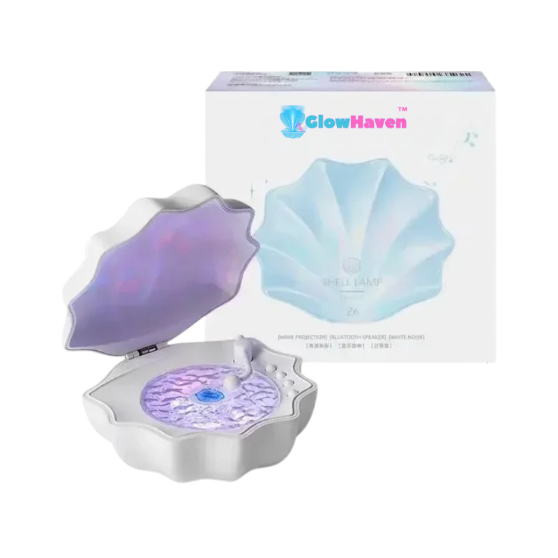HavenGlow - Muslingeinspireret lampe med Bluetooth-højttaler