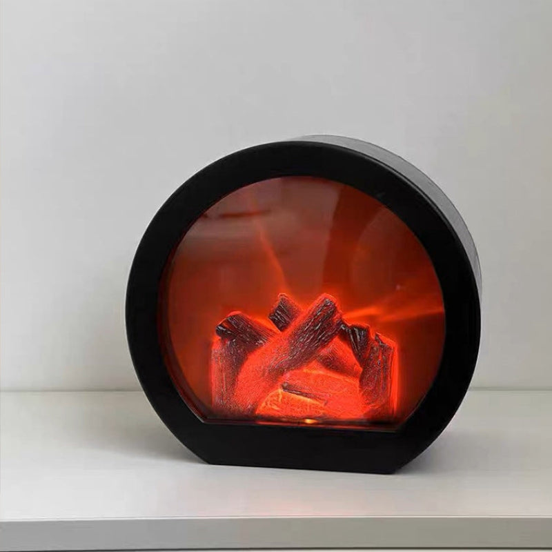 FlameGlow – Moderne LED Bordlampe med Simuleret Flamme