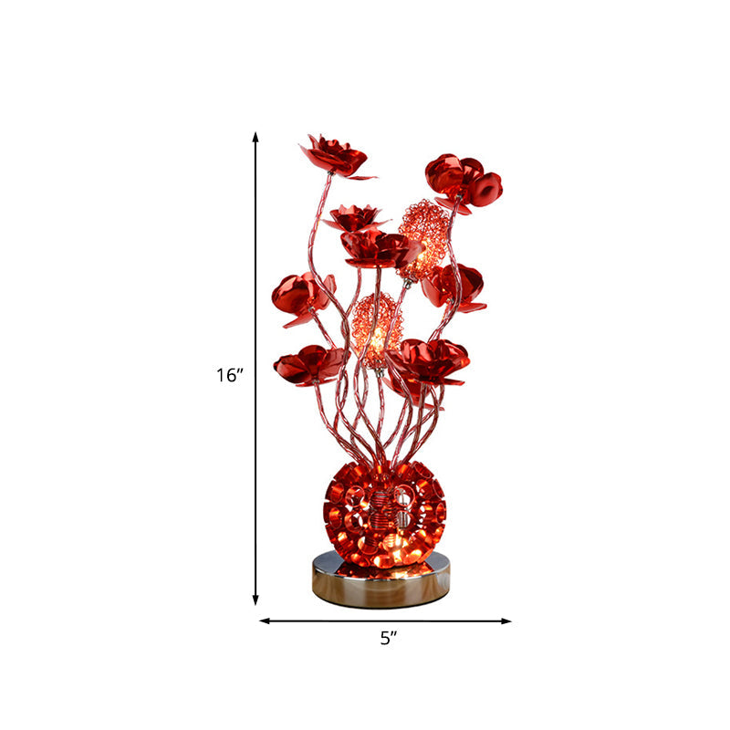 PetalLight - Stilfuld LED-bordlampe med rød rose for elegant atmosfære