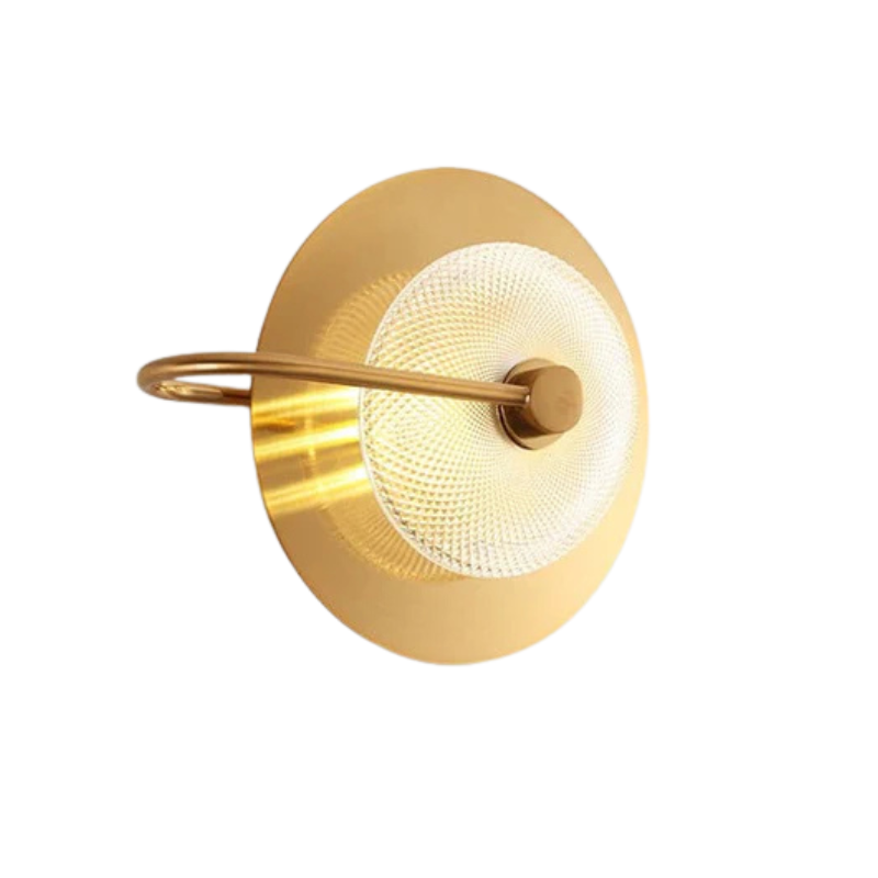 TropiGlow – Væglampe med guldfinish og glasskærm