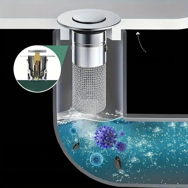 AquaGuard – Cylindrisk vask si med fint net til effektiv dræning