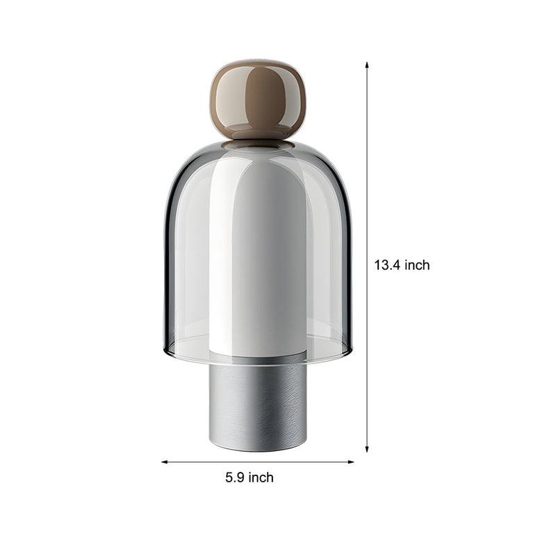 LumiGlow - Trådløs bordlampe med dæmpbar LED og elegant glasdesign