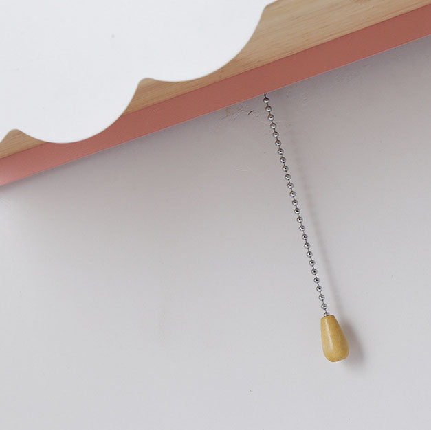 Nordische Macaron-Wolken-Wandleuchte aus Glas und Holz mit 1 Licht