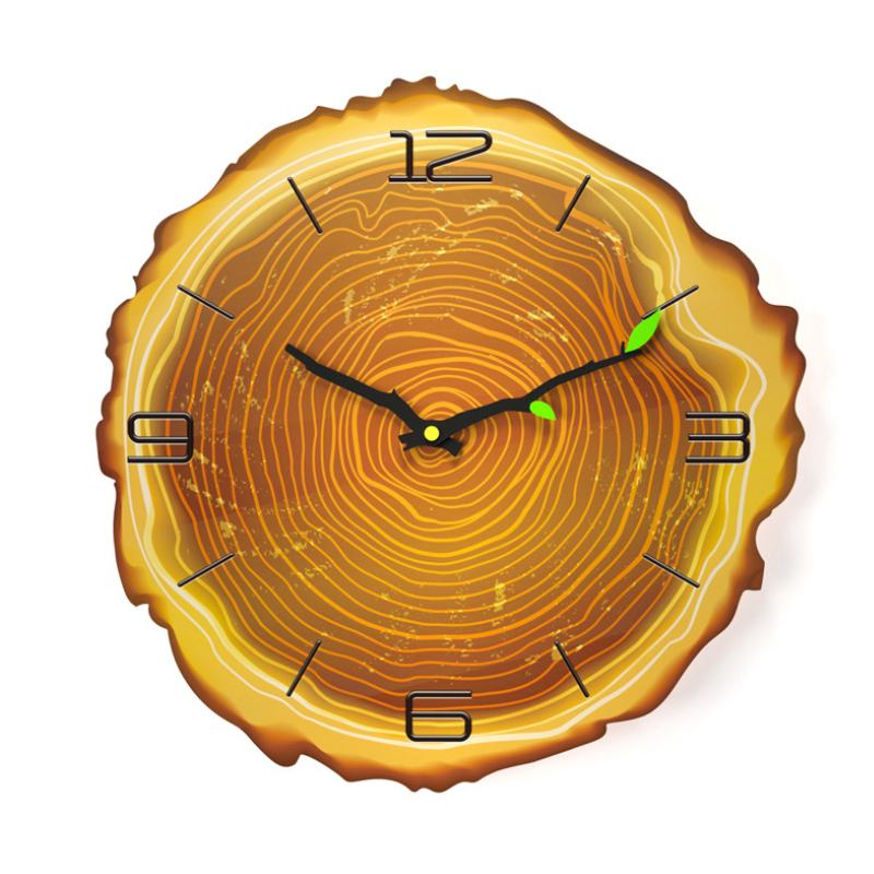 TimberClock - Trævægur med årsringe design for tidløs elegance