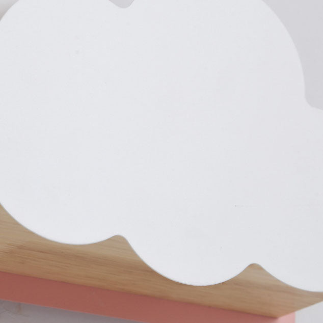 Nordische Macaron-Wolken-Wandleuchte aus Glas und Holz mit 1 Licht