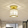 CrystalGleam - Krystal loftslampe med sort og guld design