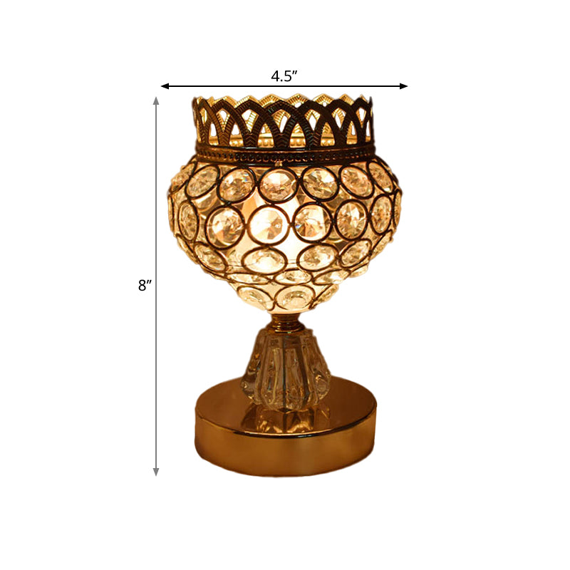 CrystalRay - Elegant guld skrivebordslampe med krystaldetaljer