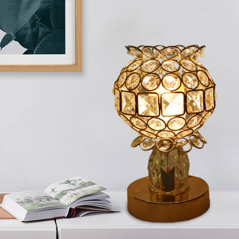 CrystalRay - Elegant guld skrivebordslampe med krystaldetaljer
