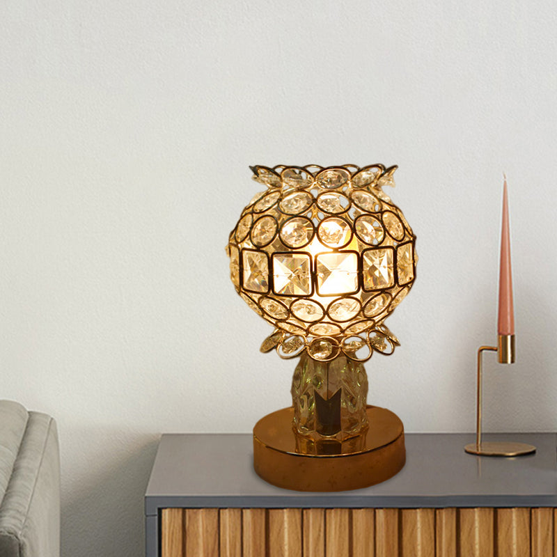 CrystalRay - Elegant guld skrivebordslampe med krystaldetaljer