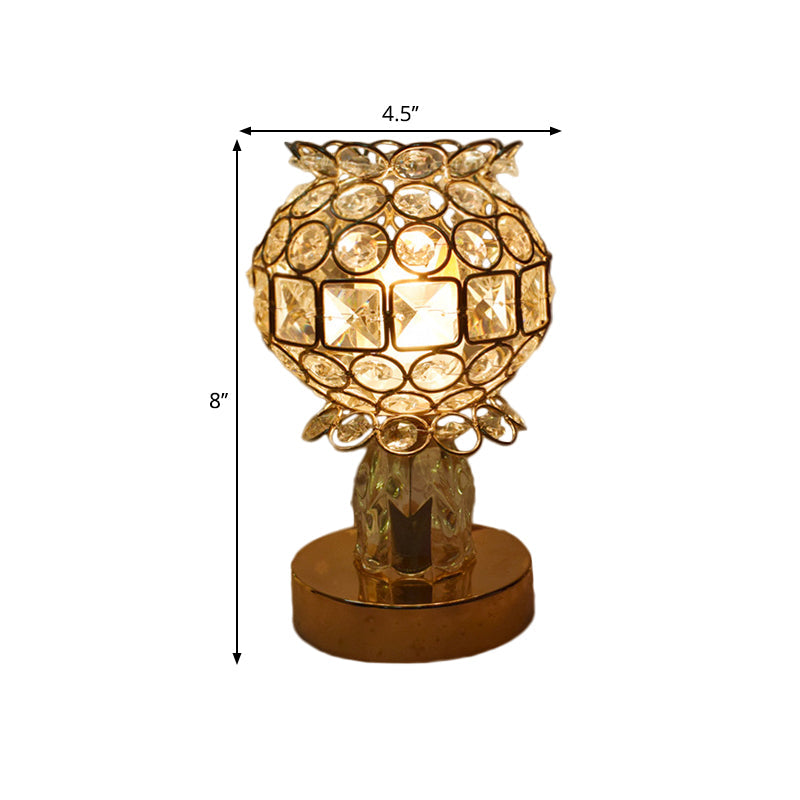 CrystalRay - Elegant guld skrivebordslampe med krystaldetaljer