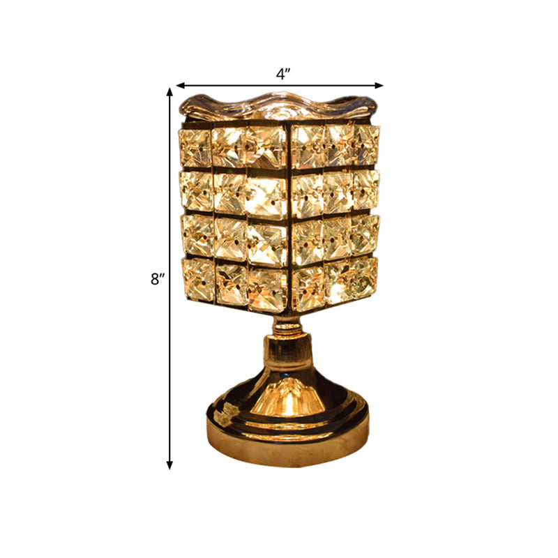 CrystalRay - Elegant guld skrivebordslampe med krystaldetaljer