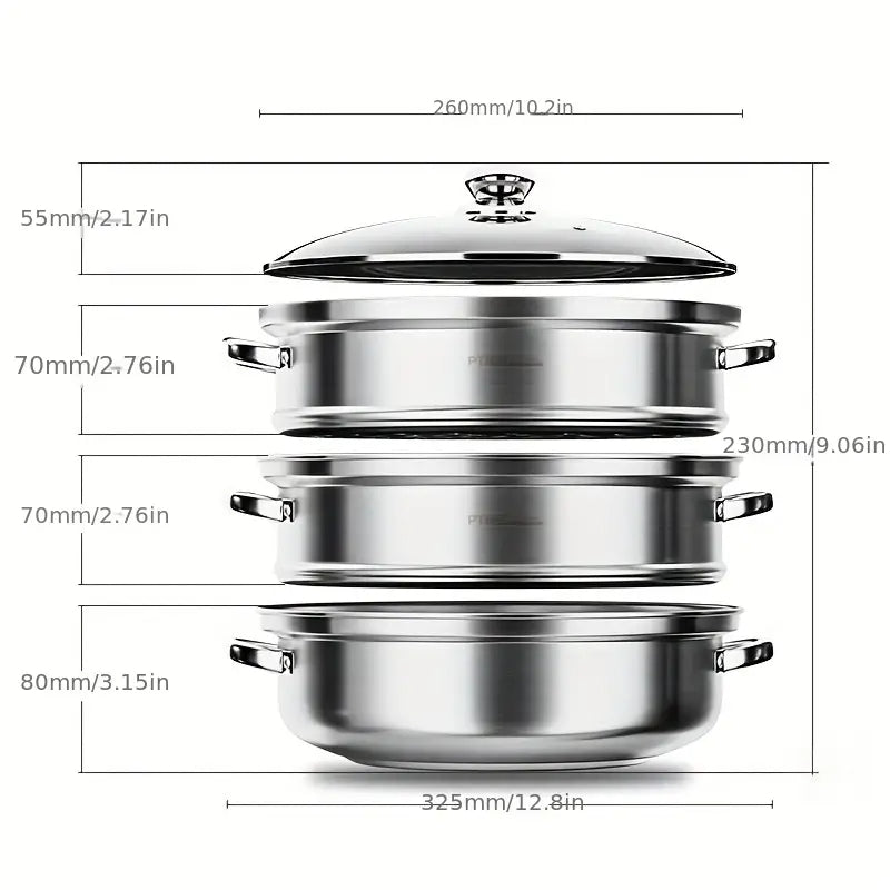 SteamaChef - 3 Lags Maddamper Til Effektiv Madlavning Med Flere Retter