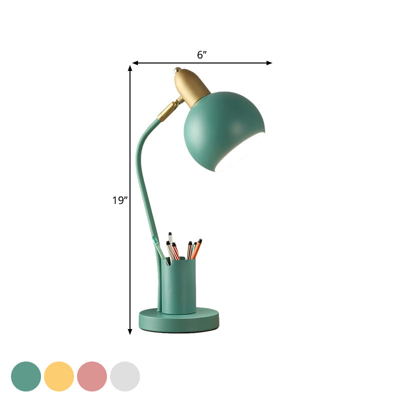 LumiSphere – Moderne kuppelformet natbordslampe med indbygget penholder til stilfuld organisering