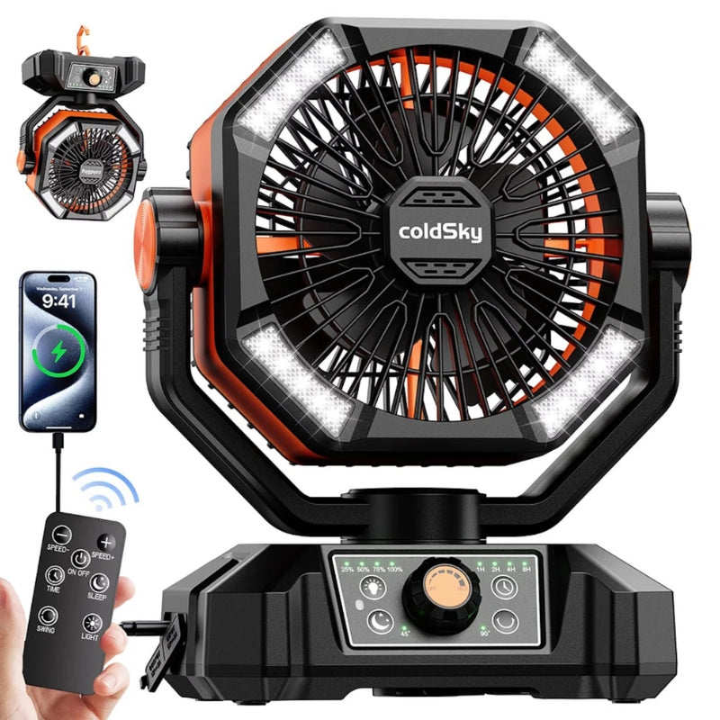 BreezeMaster – Bærbart Design Med Dobbelt Motorventilator Vidt Led Lys