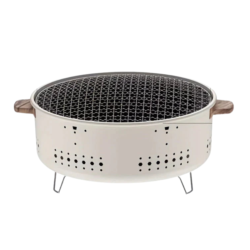 GrillEase – Bærbar kulgrill med røgreducerende design