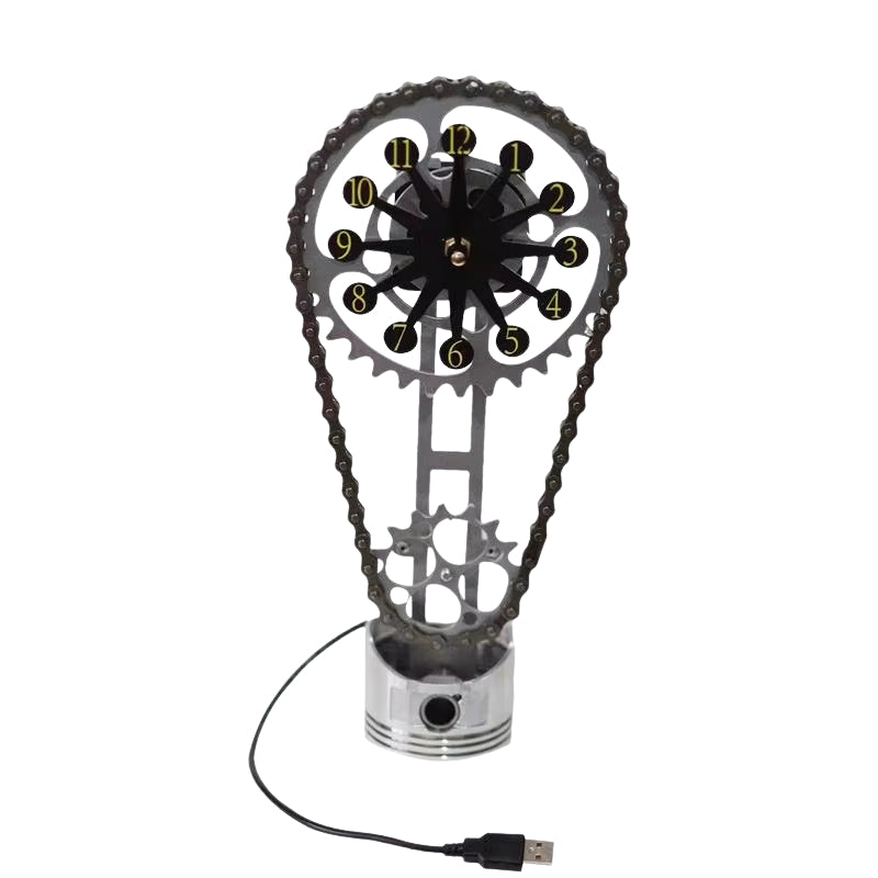 GearGlow – Industrielt vægur i metal med synligt tandhjulsdesign