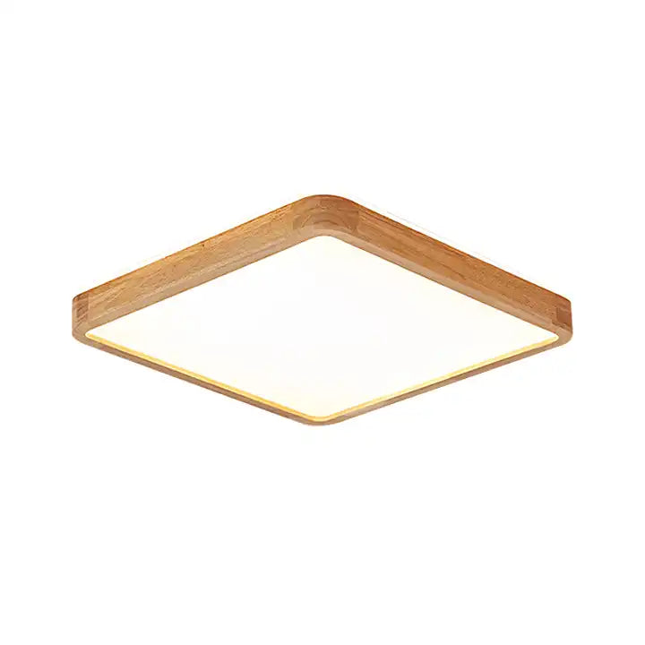 LumiWood – 16” 40W LED trælignende flad firkantet loftslampe