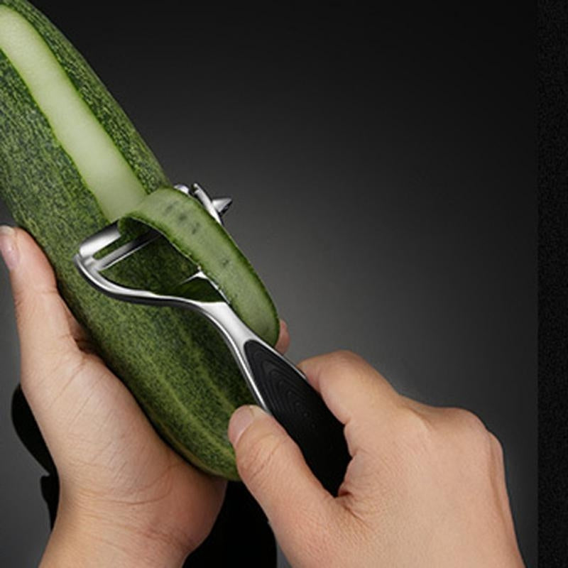 PeelEase - Multifunktionel Skræller med Ergonomisk Håndtag og Skarp Klinge