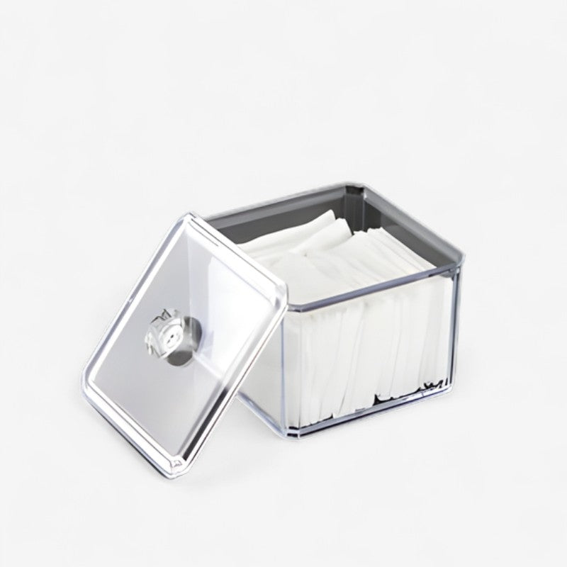 ClearKeep – Opbevaringsboks med Kvadratisk Form og Låg med Håndtag