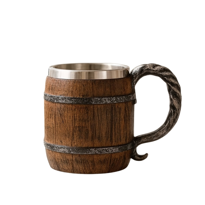 BrewHaven – Håndlavet træ-ølkrus med klassisk design