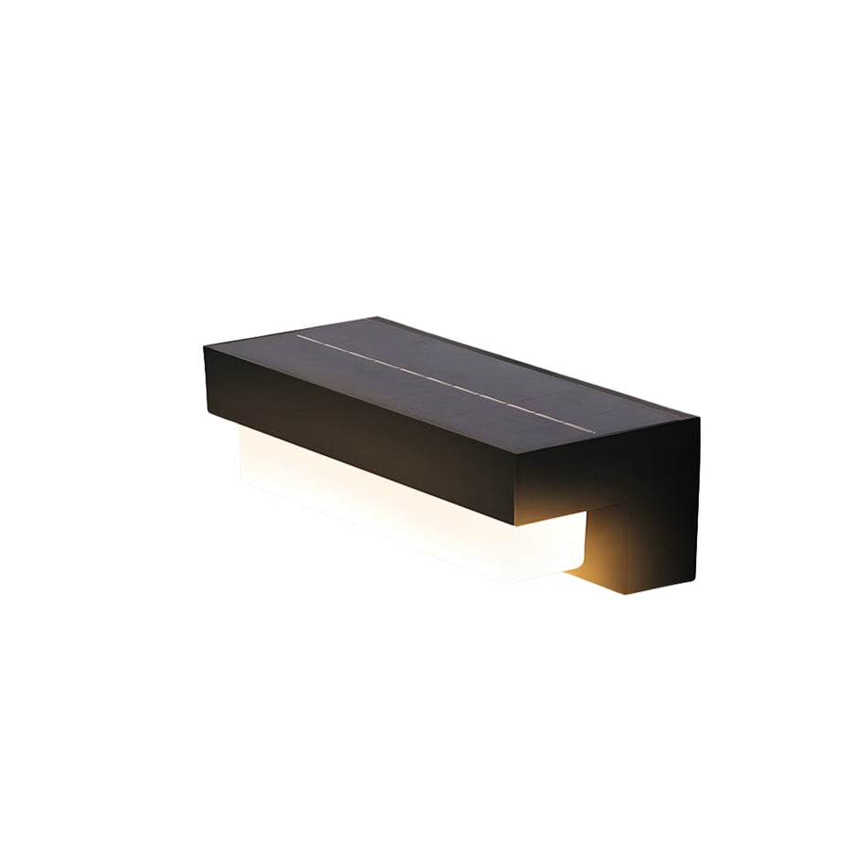 SolarGlow - Sort lineær LED udendørsvæglampe med fjernbetjening