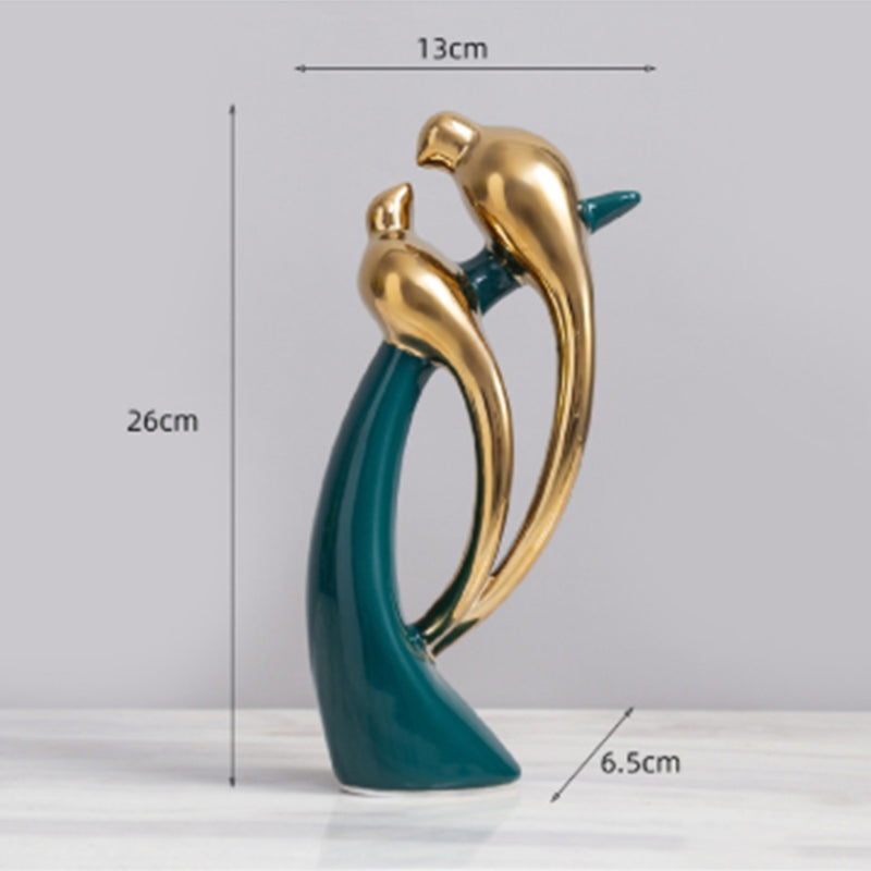 CharmiNest - Elegant Lovebird figurpar til tidløs og charmerende boligindretning