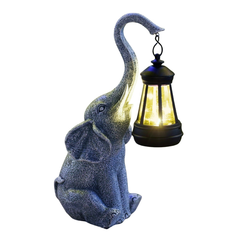 SolarTusks – Solcelledrevet Elefant Statue med LED Lys til Haver