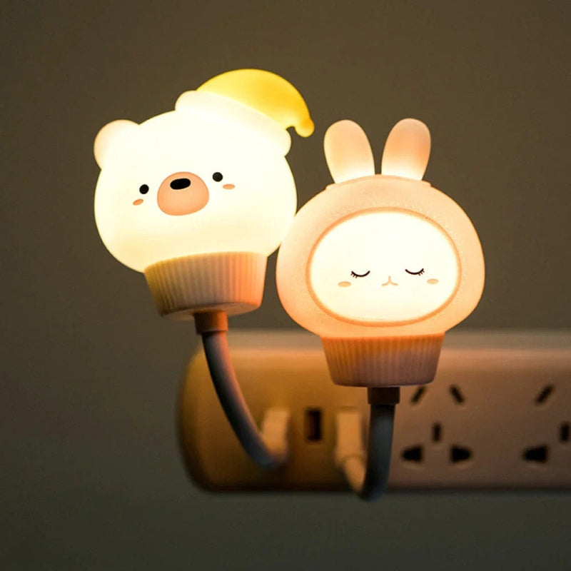 ZooGlow - Mini USB LED Natlampe med Fjernbetjening og Tegneseriefigur