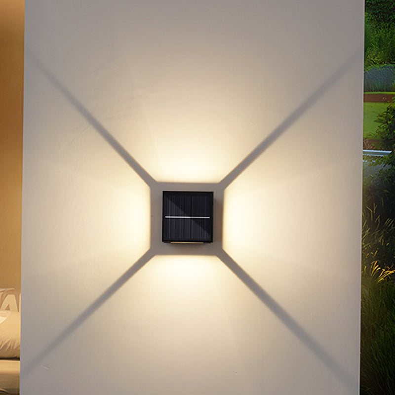 SolarCube – Minimalistisk vandtæt LED-væglampe til udendørs terrasse og hegn