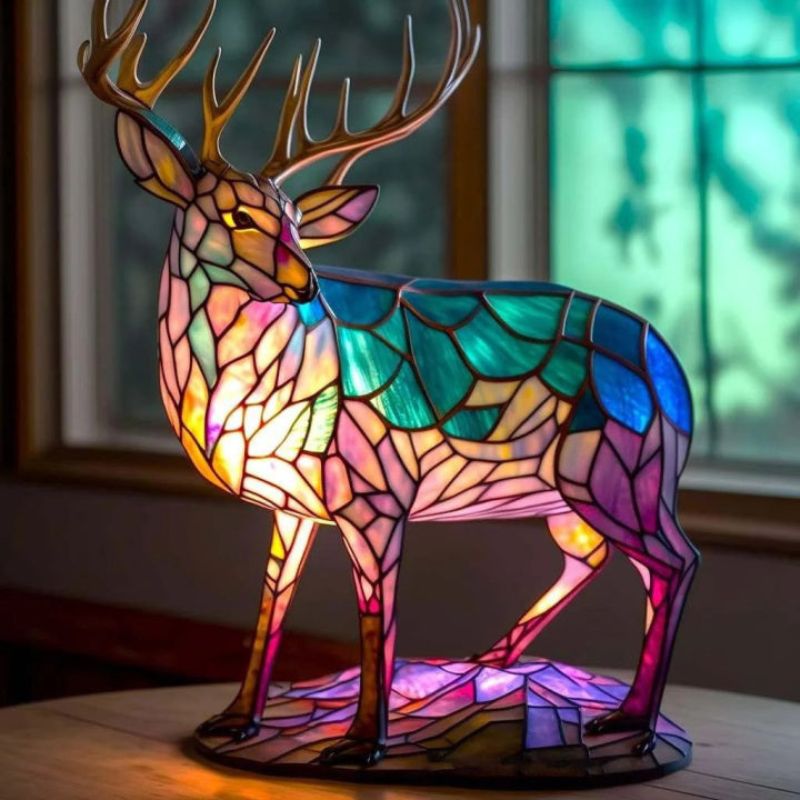 GlowCritter – Bordlampe med dyr og 3D regnbuedesign