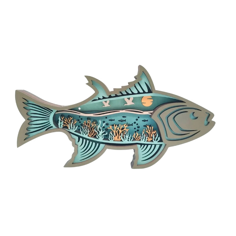 OceanGlow – Glødende Skaldyrs og Fiskedekoration med Elegant LED-lys