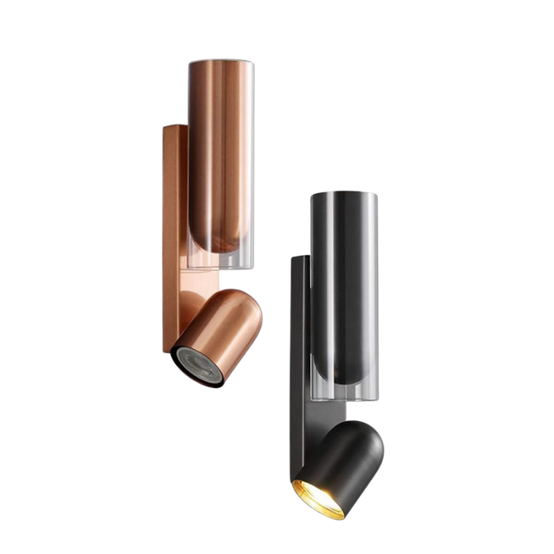 TwinGlow – Minimalistisk Drejbar Cylinder Væglampe