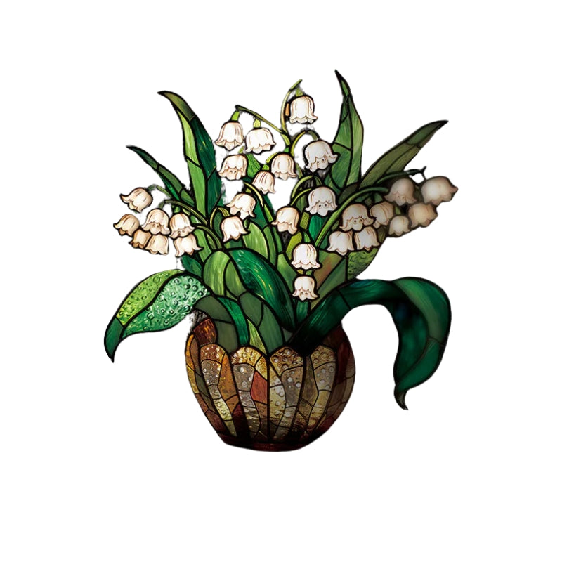 GlassAura – Flerfarvet ugle-vinduesornament med ophængskæde