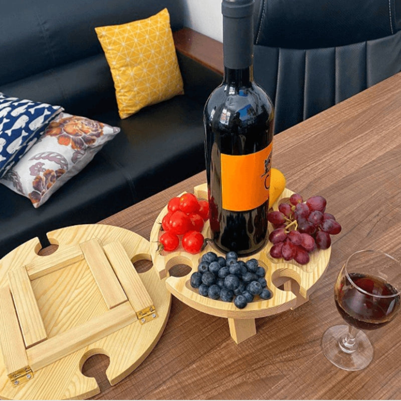 CircleEase – Mini Bord med Rund Bordplade og Foldeben